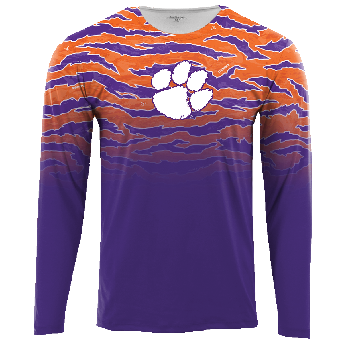 Clemson Youth Sublimated Long Sleeve Fade Tee Tigerflauge Purple TrueTimber