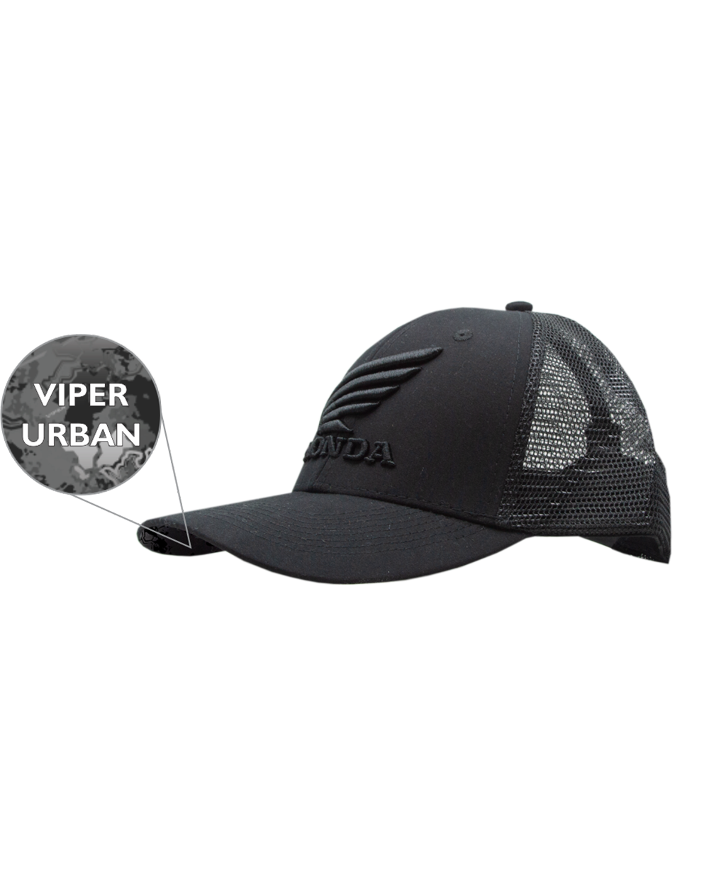 Honda TrueTimber Viper Urban Black Mesh Back Cap – Black