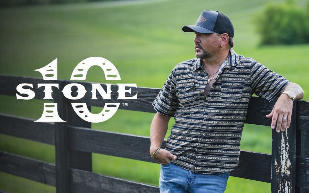 Jason Aldean wearing his 10Stone Apparel now available at Walmart